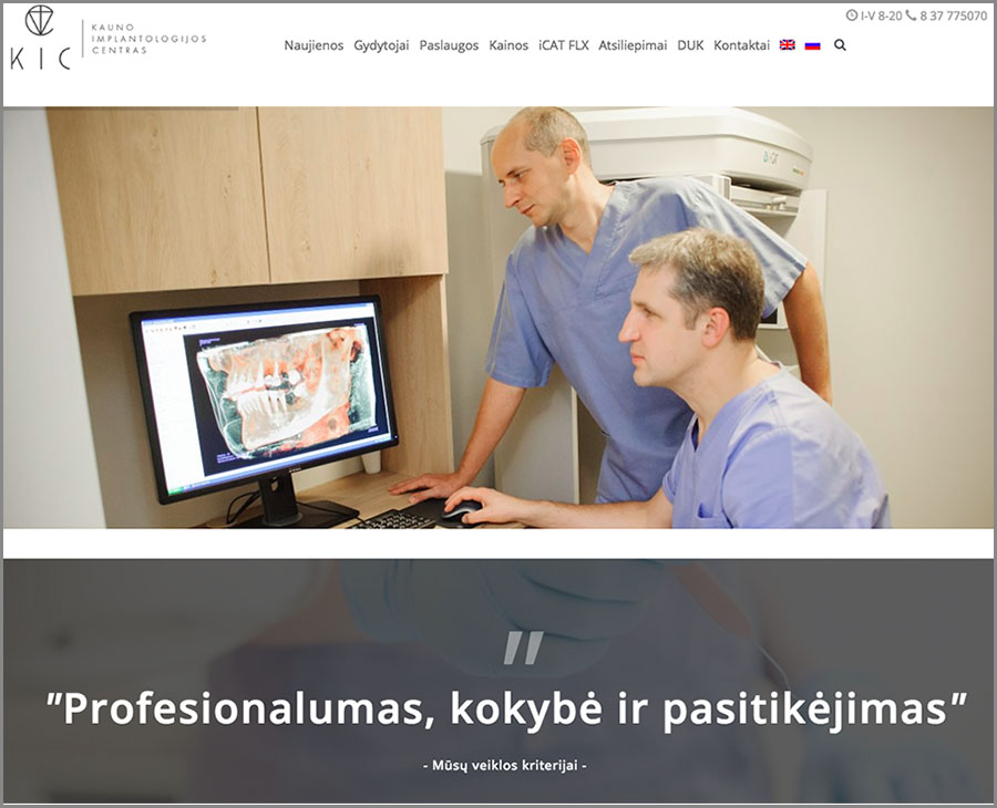 Kauno implantologijos centras. KIC. Websol